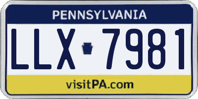 PA license plate LLX7981