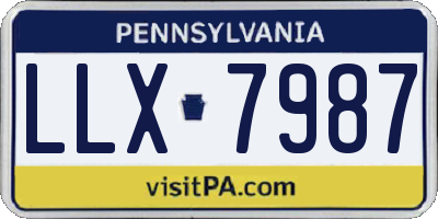 PA license plate LLX7987