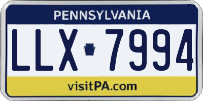 PA license plate LLX7994