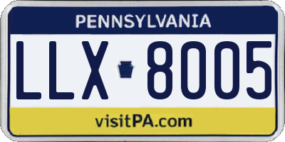 PA license plate LLX8005