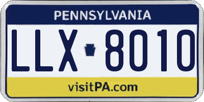 PA license plate LLX8010
