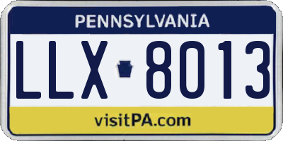 PA license plate LLX8013