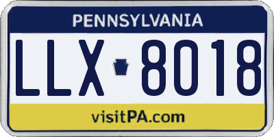 PA license plate LLX8018