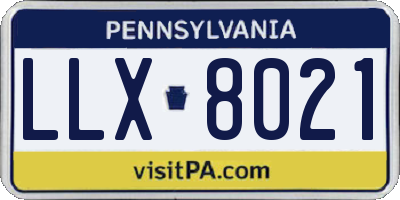 PA license plate LLX8021