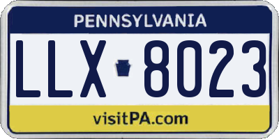 PA license plate LLX8023