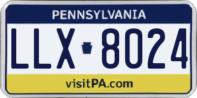 PA license plate LLX8024