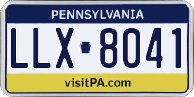 PA license plate LLX8041