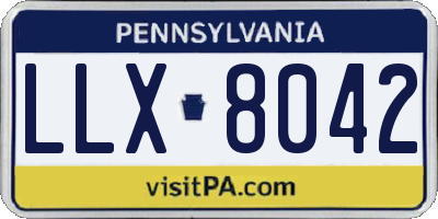 PA license plate LLX8042