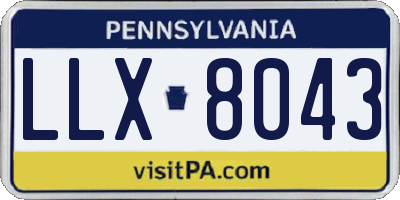 PA license plate LLX8043
