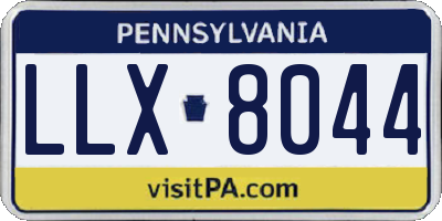 PA license plate LLX8044