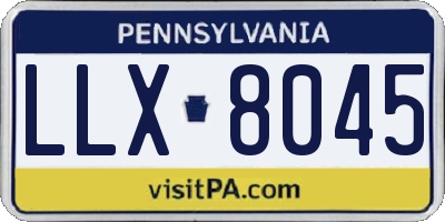 PA license plate LLX8045