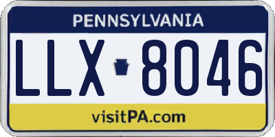 PA license plate LLX8046