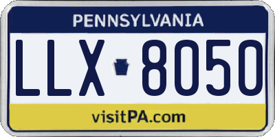 PA license plate LLX8050