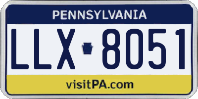 PA license plate LLX8051
