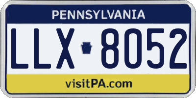 PA license plate LLX8052