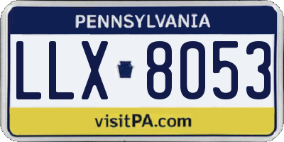 PA license plate LLX8053