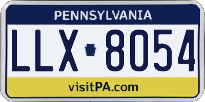 PA license plate LLX8054
