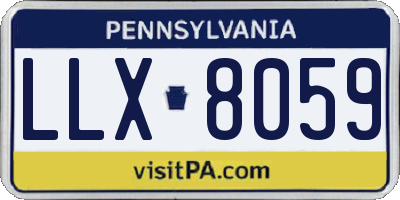 PA license plate LLX8059