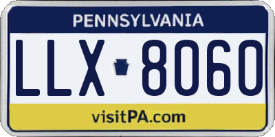PA license plate LLX8060