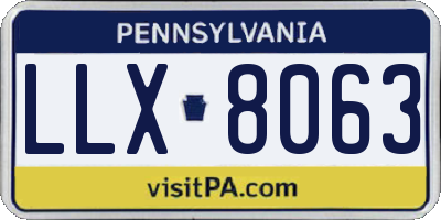 PA license plate LLX8063