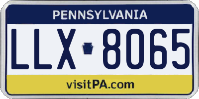 PA license plate LLX8065