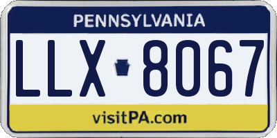 PA license plate LLX8067