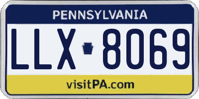 PA license plate LLX8069