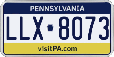 PA license plate LLX8073