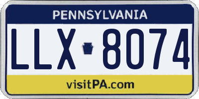 PA license plate LLX8074