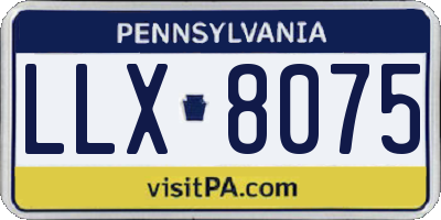 PA license plate LLX8075