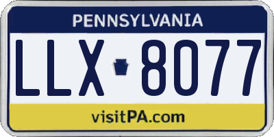 PA license plate LLX8077