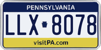 PA license plate LLX8078