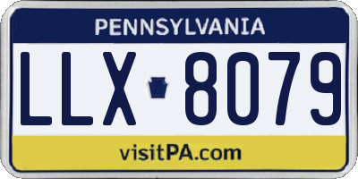 PA license plate LLX8079