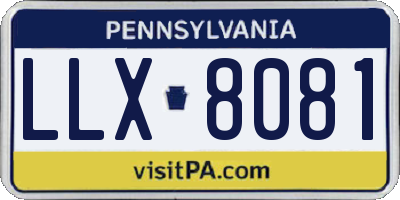 PA license plate LLX8081