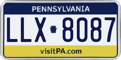 PA license plate LLX8087