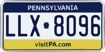 PA license plate LLX8096