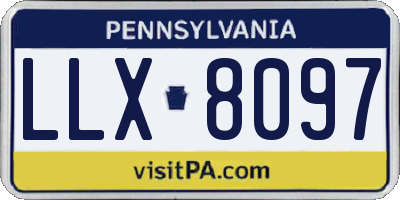PA license plate LLX8097