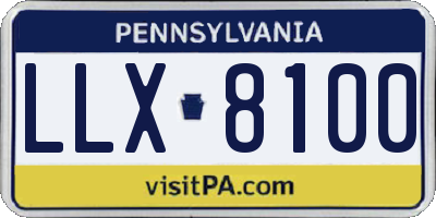PA license plate LLX8100