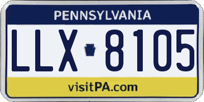 PA license plate LLX8105