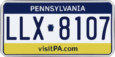 PA license plate LLX8107