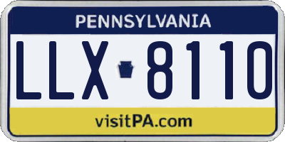 PA license plate LLX8110