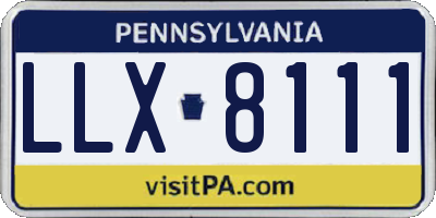 PA license plate LLX8111
