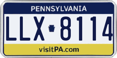 PA license plate LLX8114