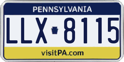 PA license plate LLX8115