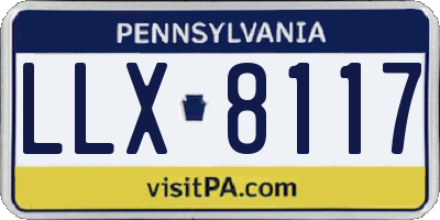PA license plate LLX8117