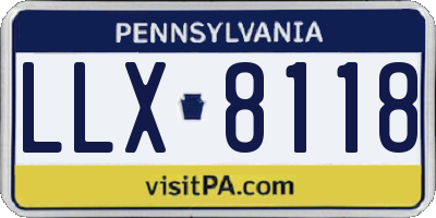 PA license plate LLX8118