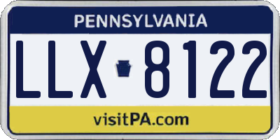 PA license plate LLX8122