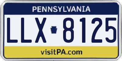 PA license plate LLX8125