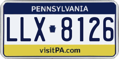 PA license plate LLX8126