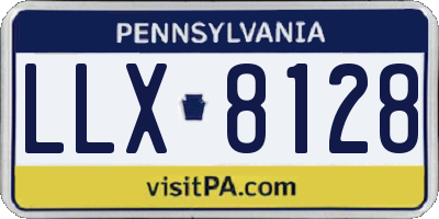 PA license plate LLX8128
